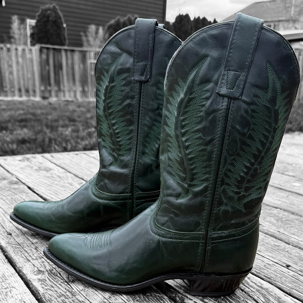 Vintage Green Texas Brand Women’s Cowboy Boots~ Dead Stock NWT